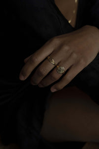 Atelier l'Été 14 9 karaat 9kt vintage ring solid gold goud waterproof vrouwen ring cadeau ring met stenen